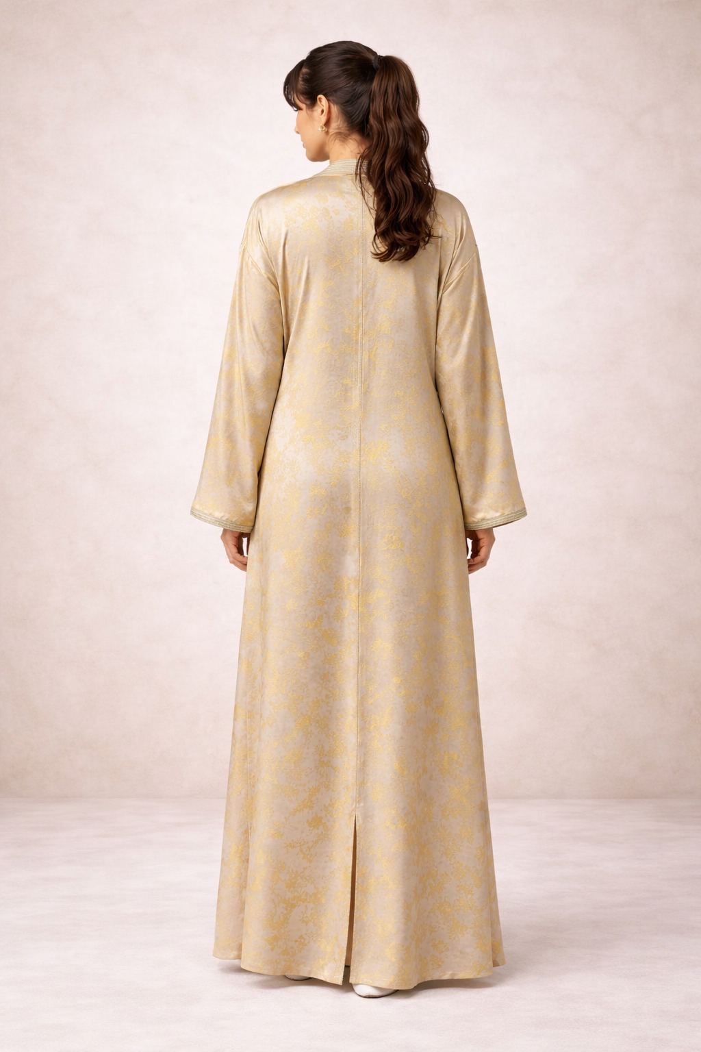 Abaya élégante dorée – Ensemble 2 pièces